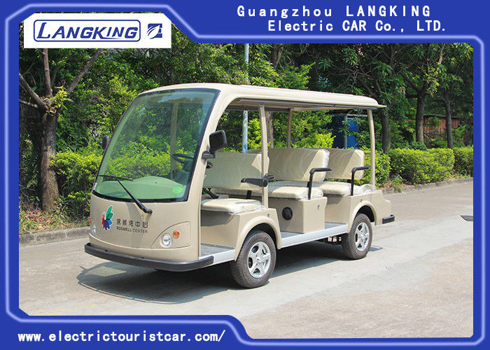 4 Wheel Electric Shuttle Car , 8 Seats Electric Passenger Vehicle With Sun Curtain 4KW DC Motor
