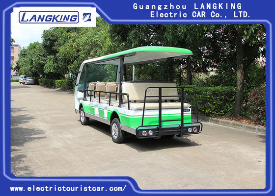 緑/白い電気シャトル車によって/7.5KMは72V 14 Seaterの公園のための電気ゴルフ カートが自動車に乗ります