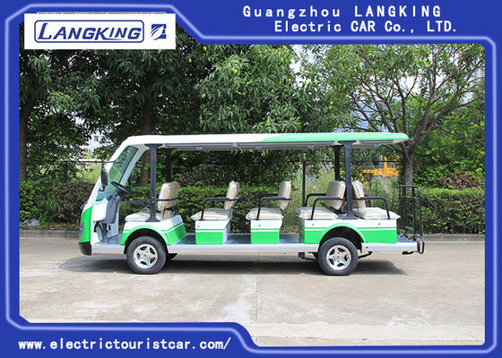 緑/白い電気シャトル車によって/7.5KMは72V 14 Seaterの公園のための電気ゴルフ カートが自動車に乗ります